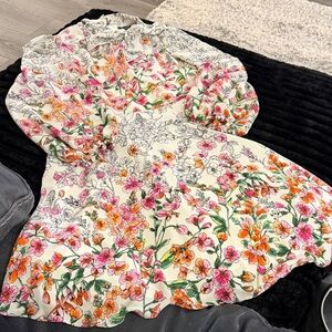 Maggy London Black and White Floral Dress